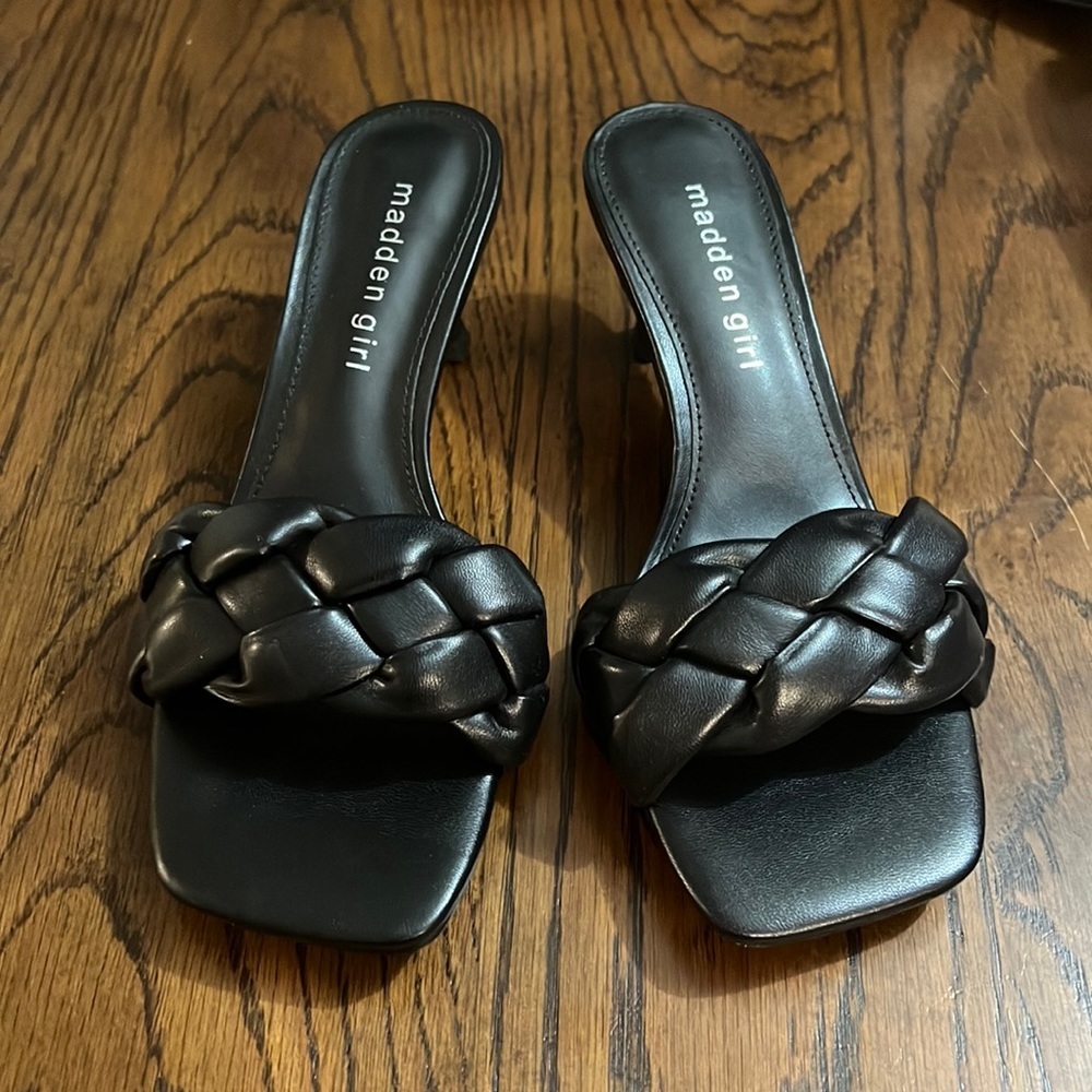 BLACK braided sandals